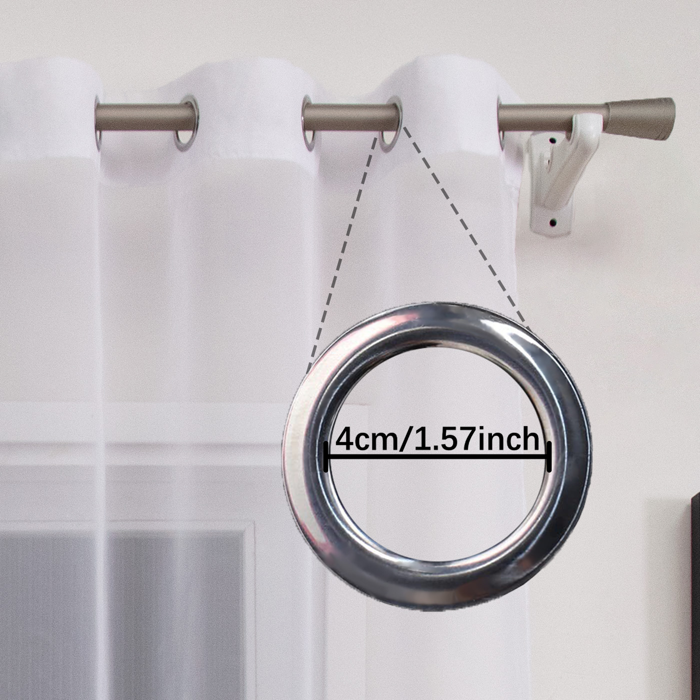 1PC White filter curtains soli - مراجعة Home Decor Pt وسعره