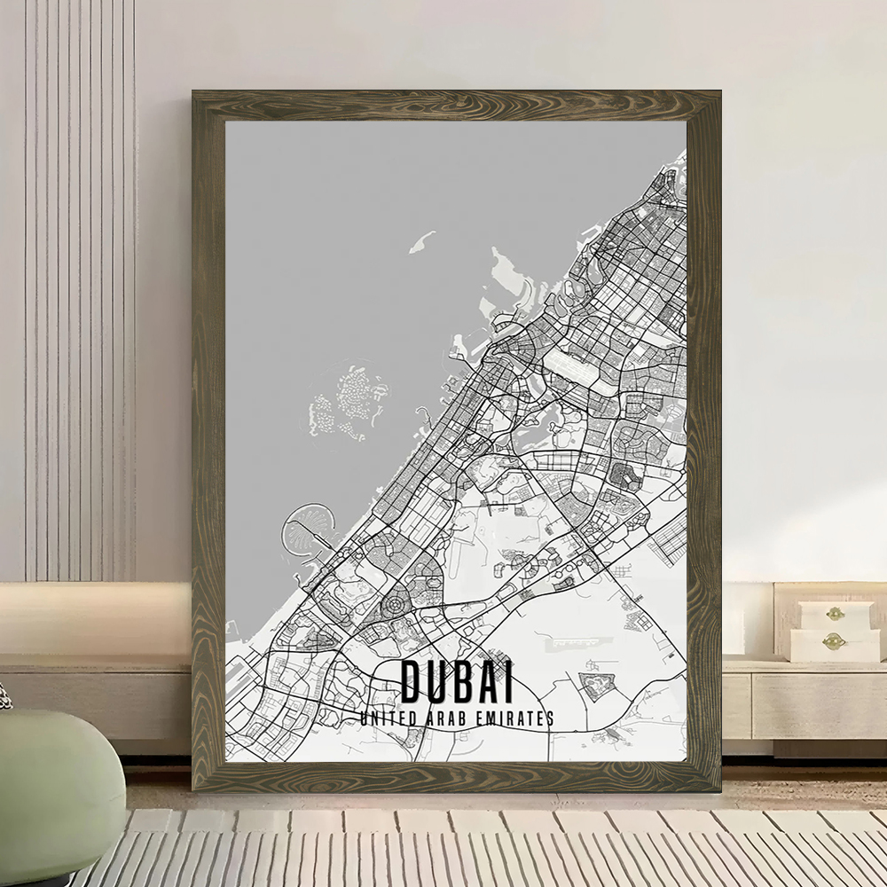 UAE Dubai City Map Poster Canv - مراجعة Home Decor Dubai وسعره