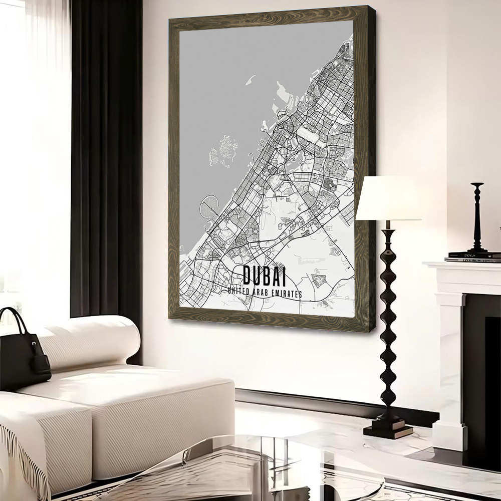 UAE Dubai City Map Poster Canv - مراجعة Home Decor Dubai وسعره