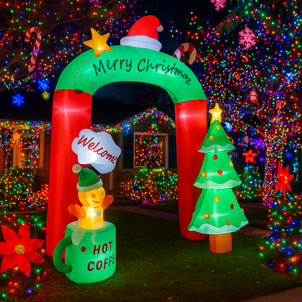 2.7M/8.8FT Inflatable Christma - مراجعة Home Decor Xmas Tree وسعره