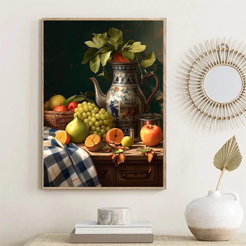 Vintage Kitchen Fruits Still L - مراجعة Watercolor Poster Print وسعره