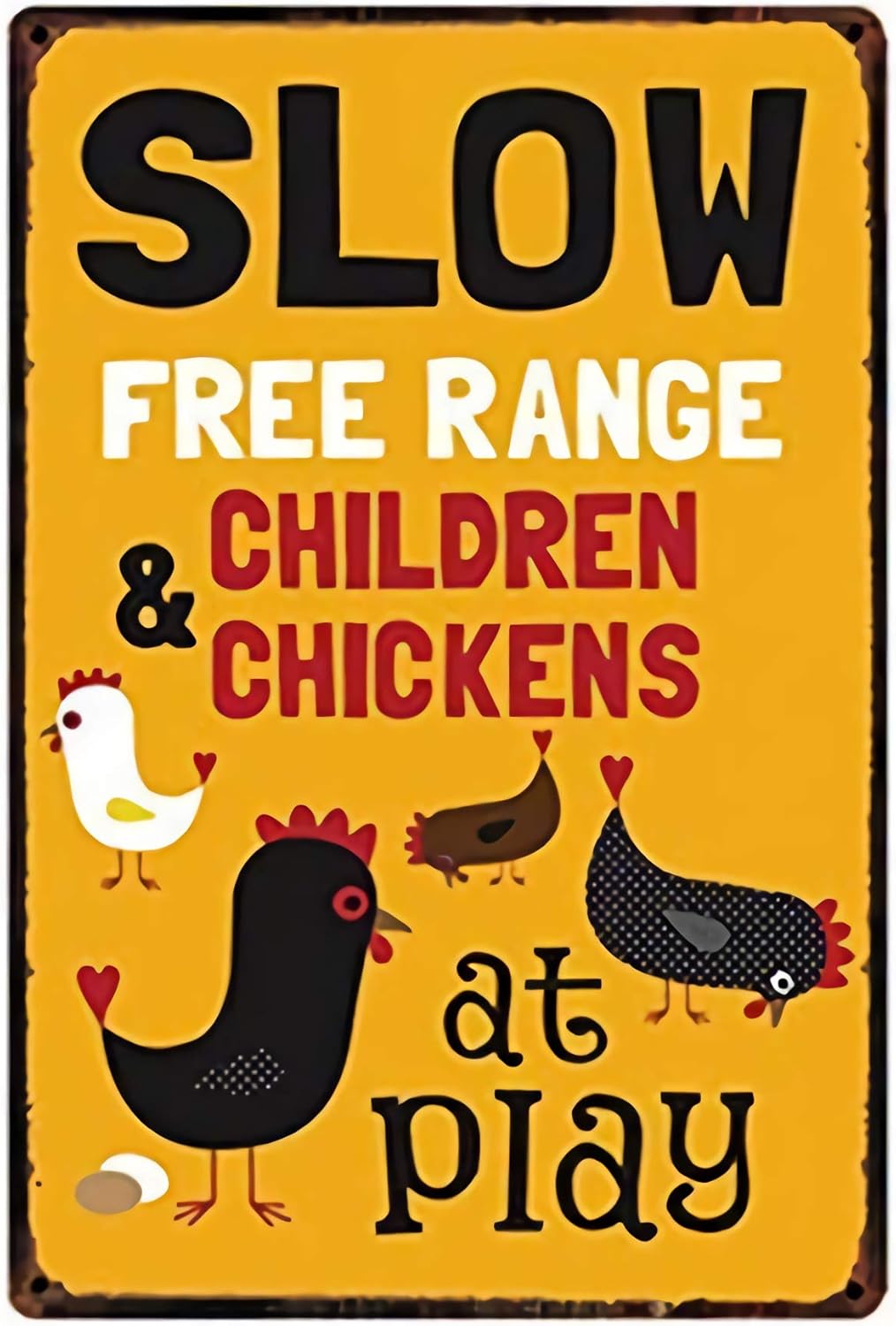 Tin Sign For Slow Free Range C - مراجعة Home Decor Range وسعره