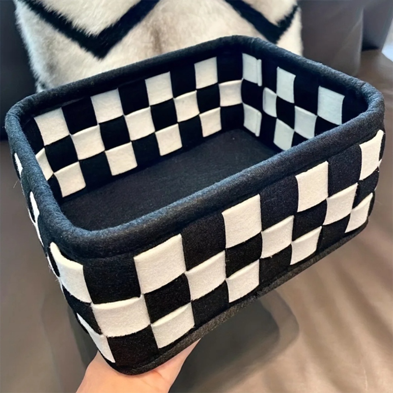 Black and White Checkered Stor - مراجعة Home Decor Organizer وسعره