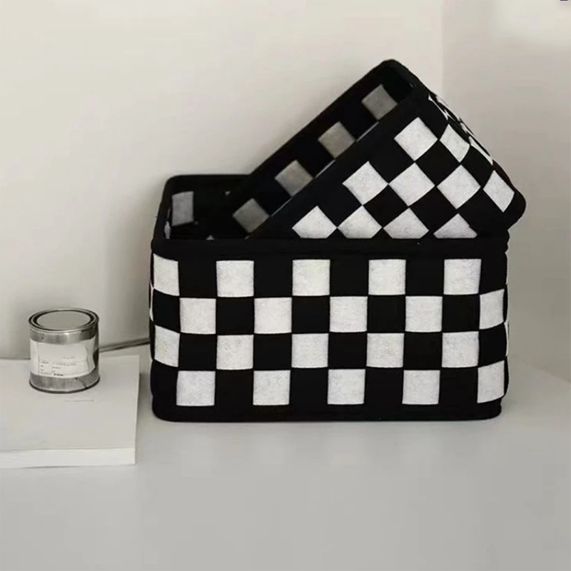 Black and White Checkered Stor - مراجعة Home Decor Organizer وسعره
