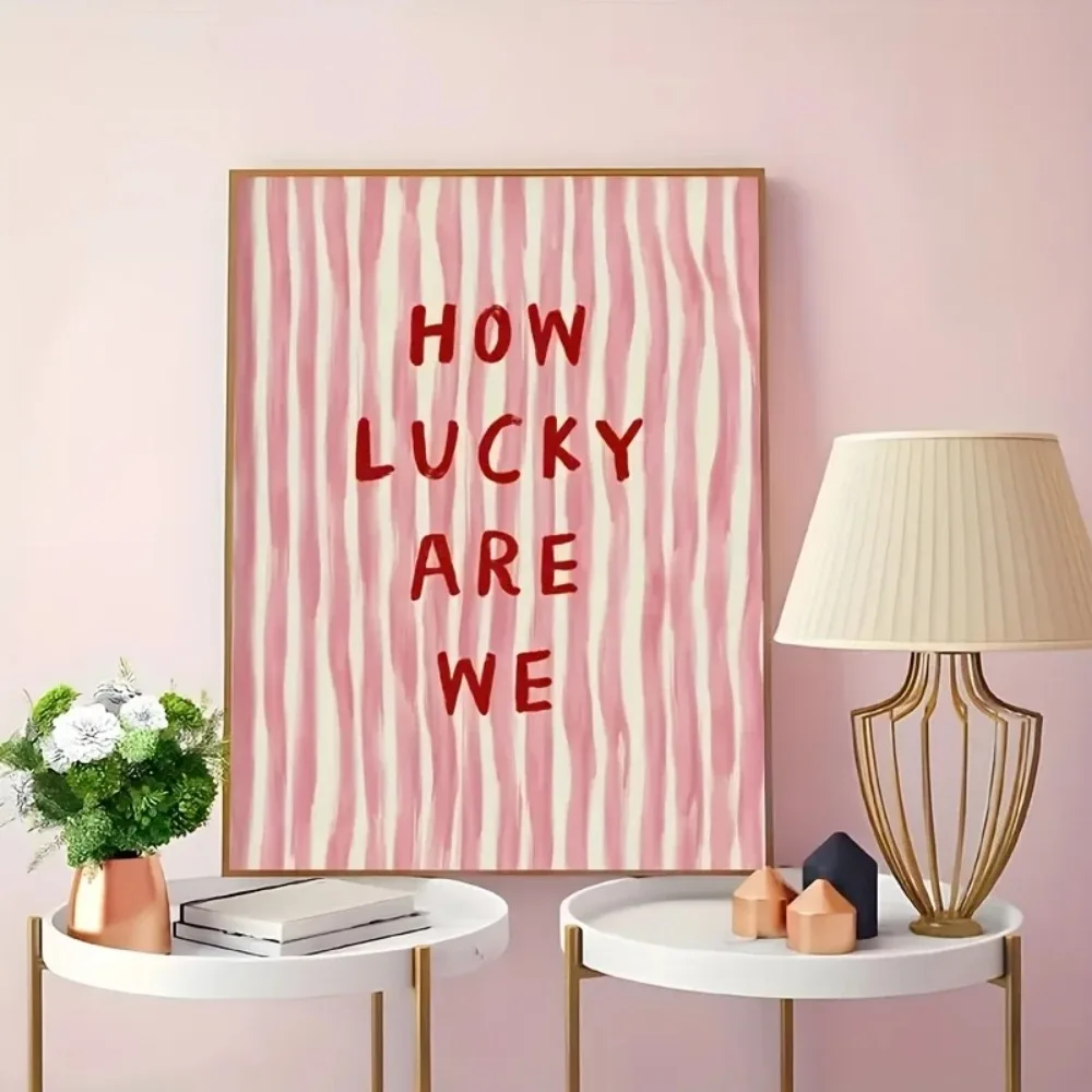 How Lucky Are We Pink Red Stri - مراجعة Home Decor How To وسعره