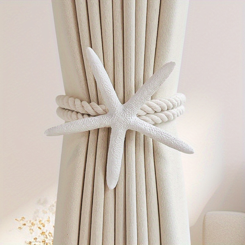 2PCS Natural Starfish Curtain  - مراجعة Home Decor Organizer وسعره