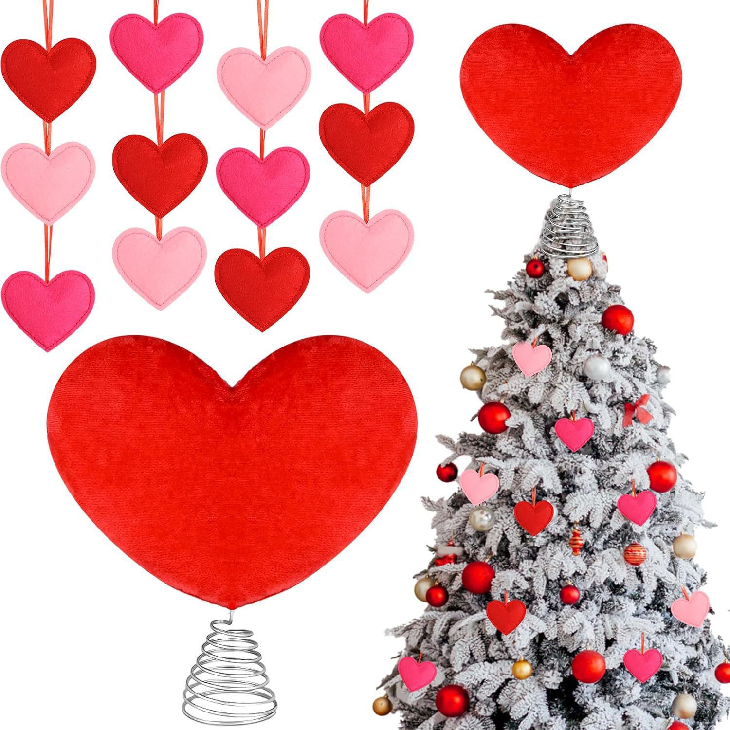 17pcs Valentine Tree Topper Lo - مراجعة Home Decor Xmas Tree وسعره