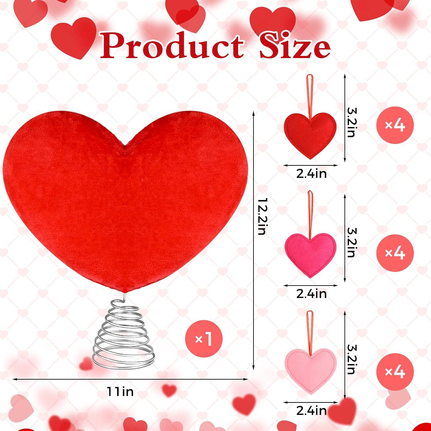 17pcs Valentine Tree Topper Lo - مراجعة Home Decor Xmas Tree وسعره