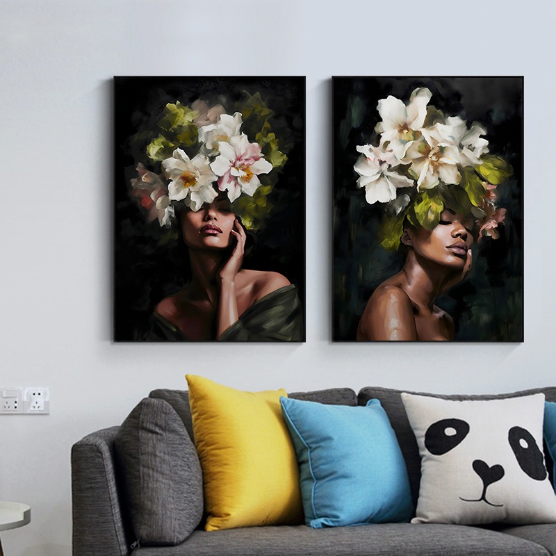 Floral Woman Vintage Abstract  - مراجعة Watercolor Poster Print وسعره