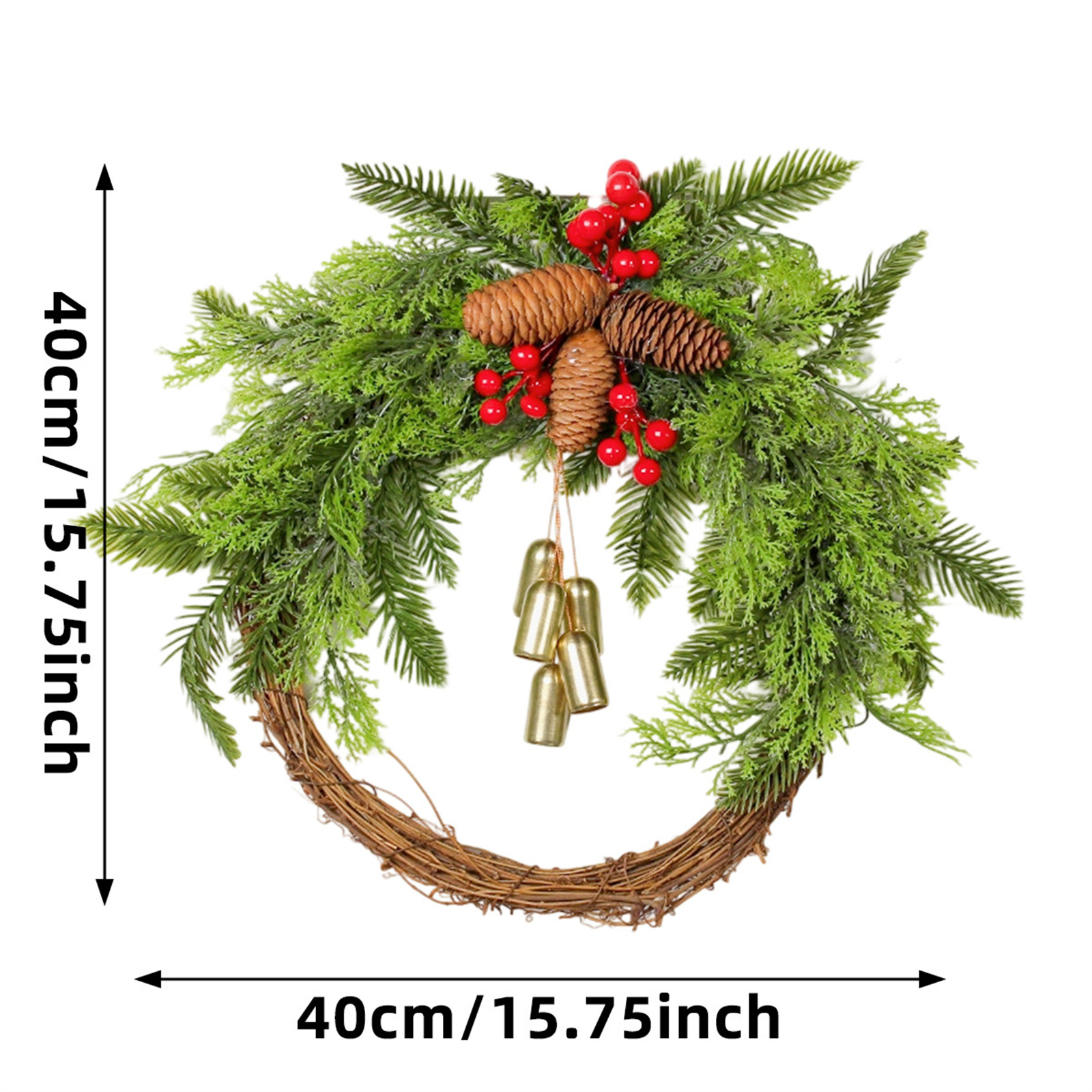 Rustic Christmas Wreath Artifi - مراجعة Home Decor Xmas Tree وسعره