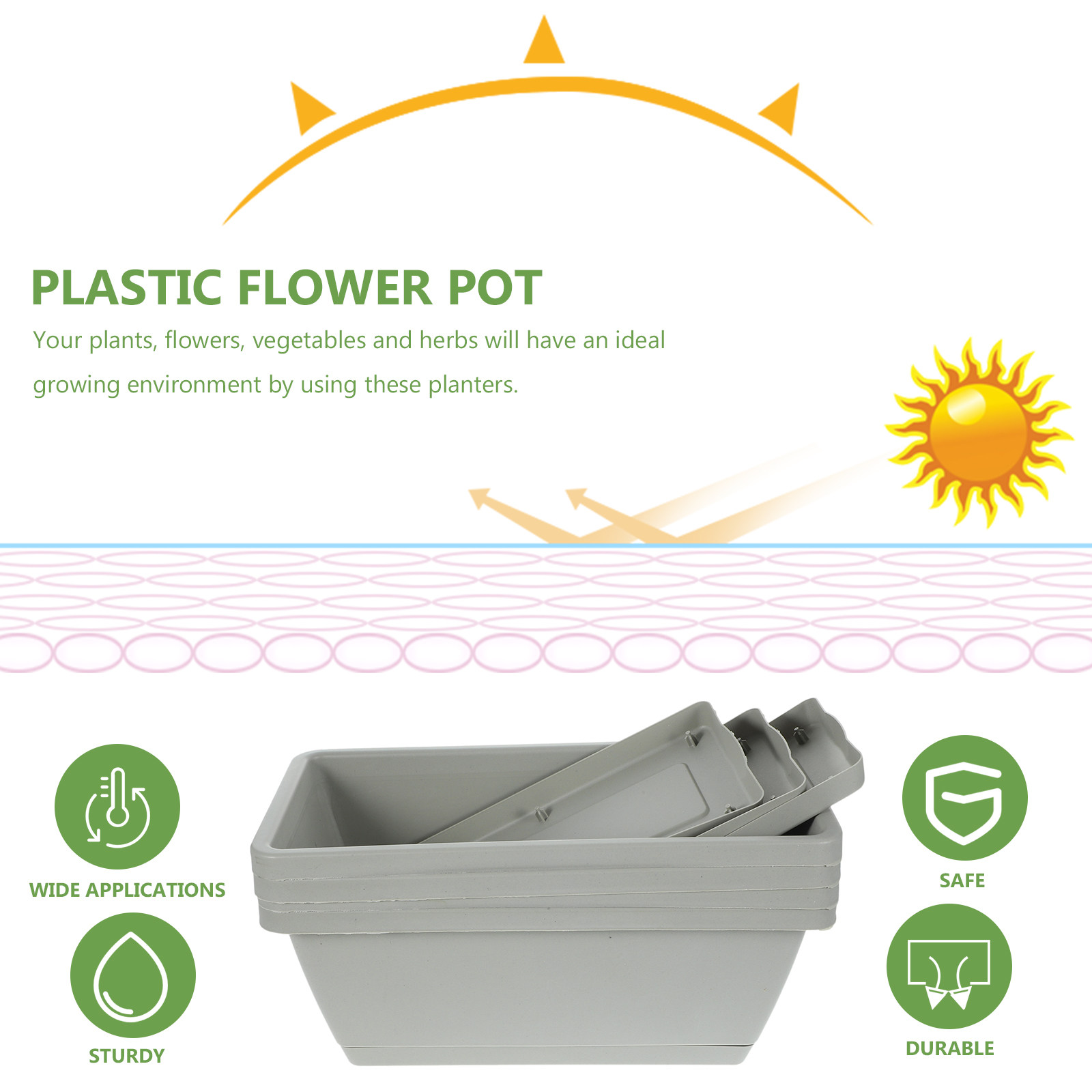 4Pcs Plastic Window Box Plante - مراجعة Succulent Planter Pot وسعره