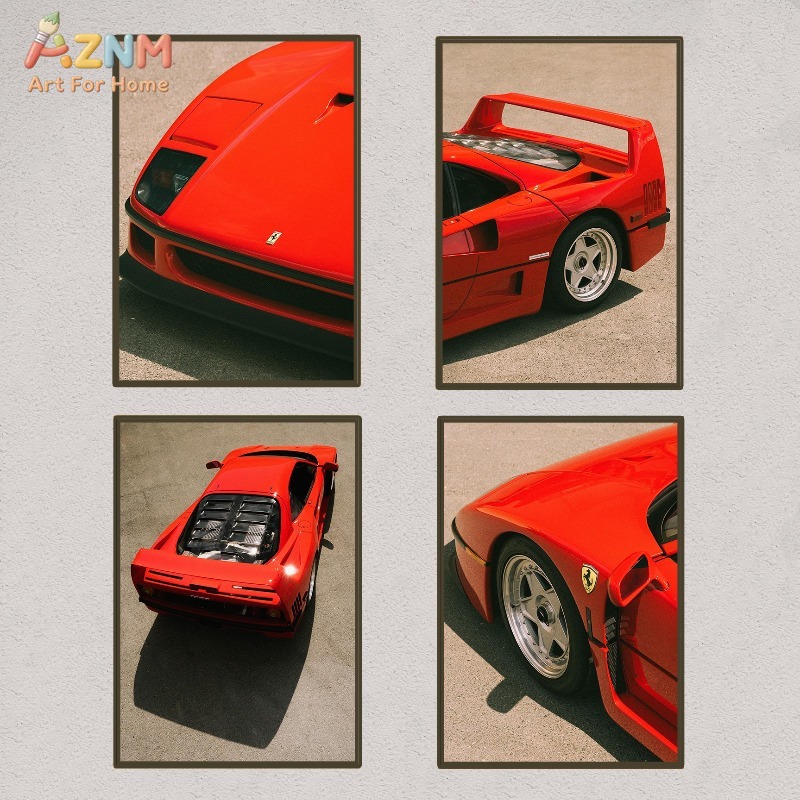 AZNM Ferrari F40 Classic Super - مراجعة Watercolor Poster Print وسعره