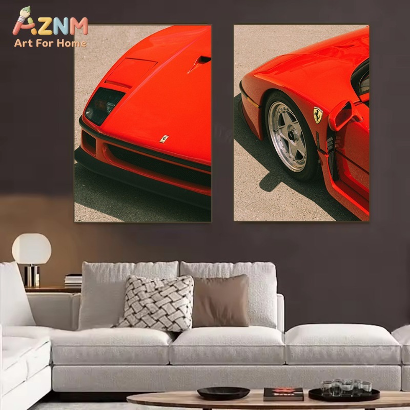 AZNM Ferrari F40 Classic Super - مراجعة Watercolor Poster Print وسعره