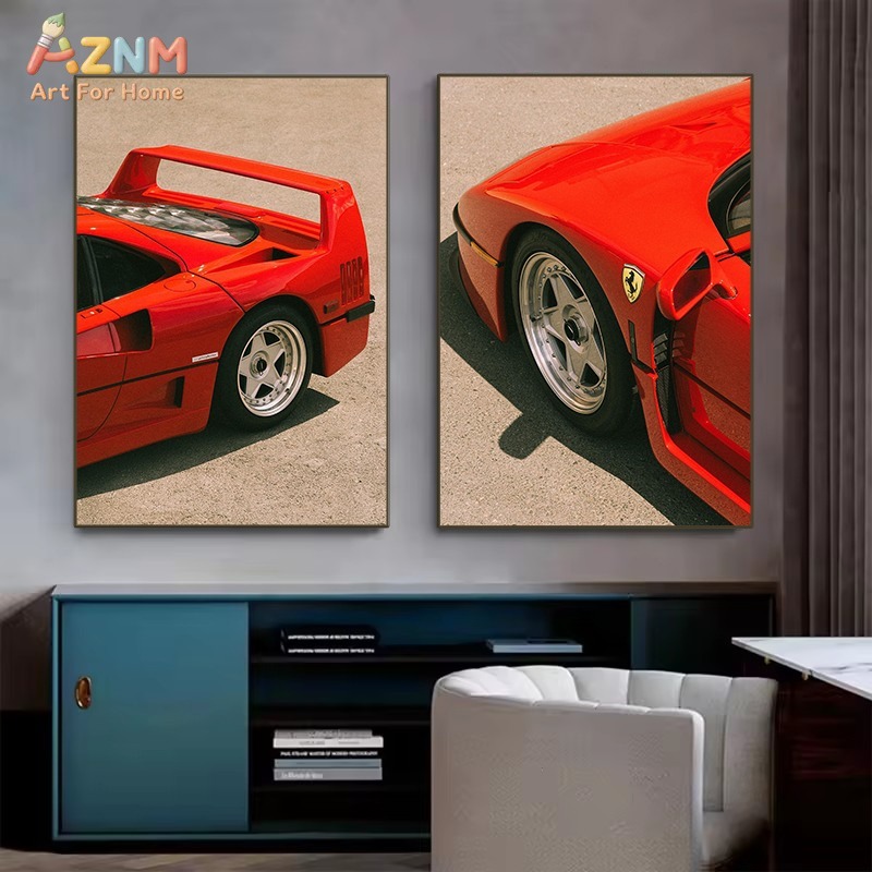 AZNM Ferrari F40 Classic Super - مراجعة Watercolor Poster Print وسعره
