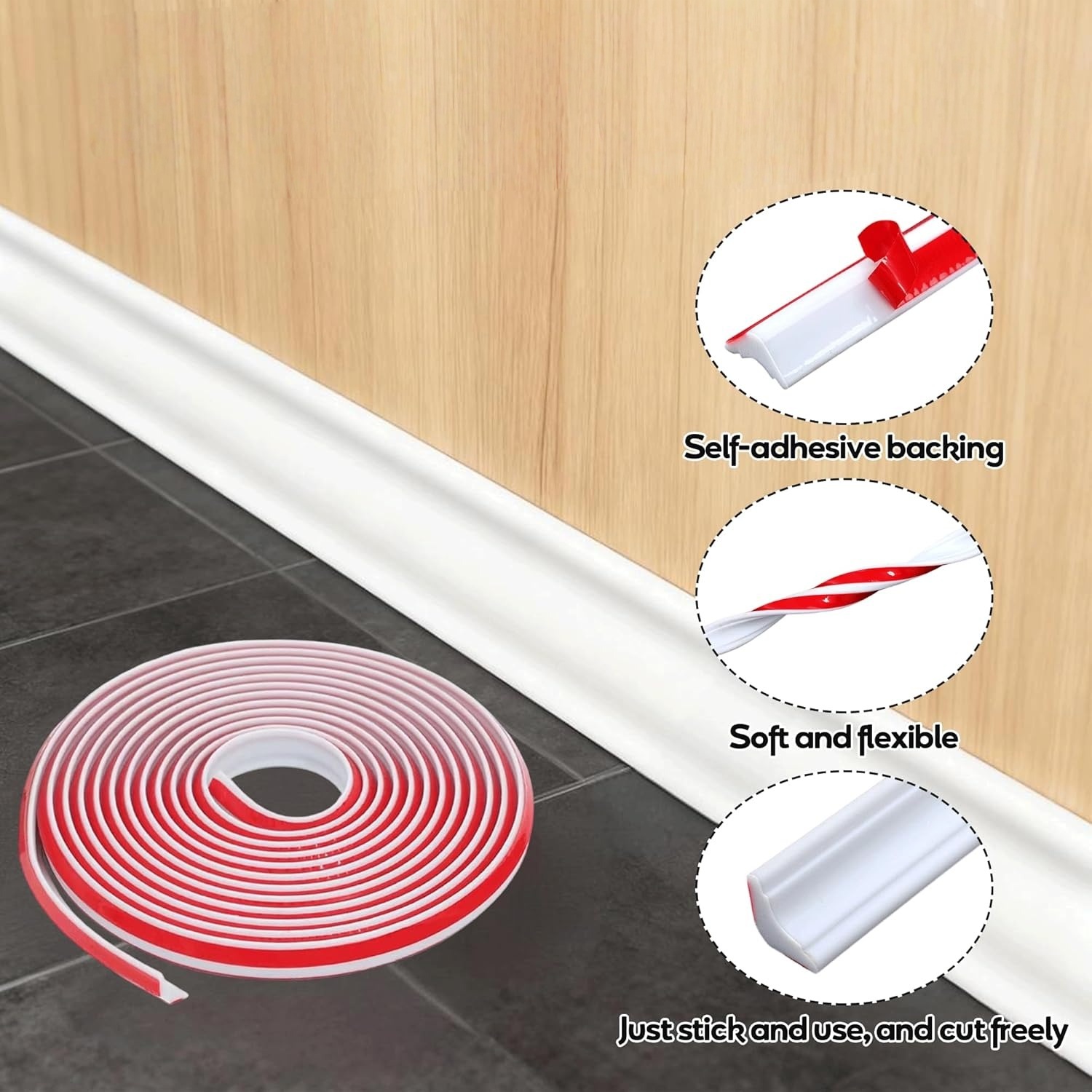 1pc Self-Adhesive TPE Material - مراجعة Home Decor Wall Molding وسعره
