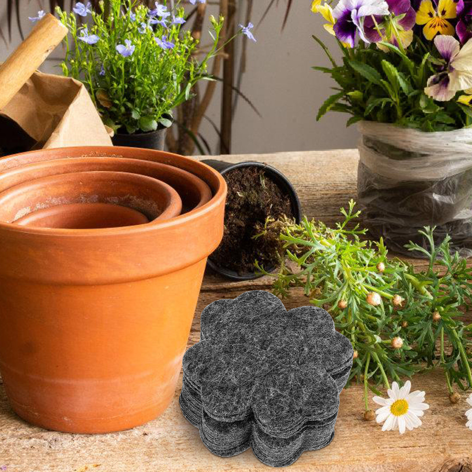 40Pcs Flowerpot Bottom Pad Bre - مراجعة Succulent Planter Pot وسعره
