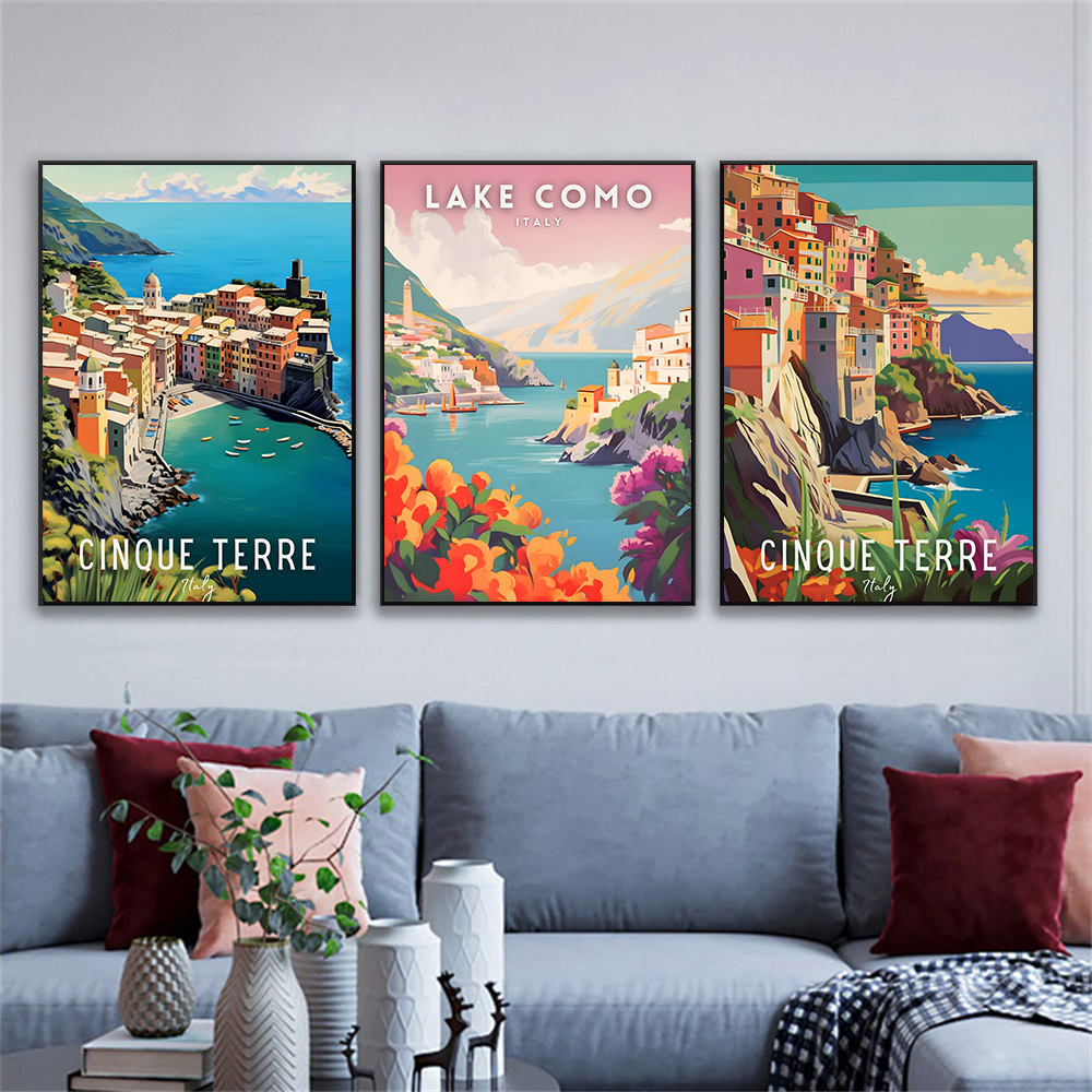 Colorful Italy Travel Scene Ar - مراجعة Home Decor Dubai وسعره