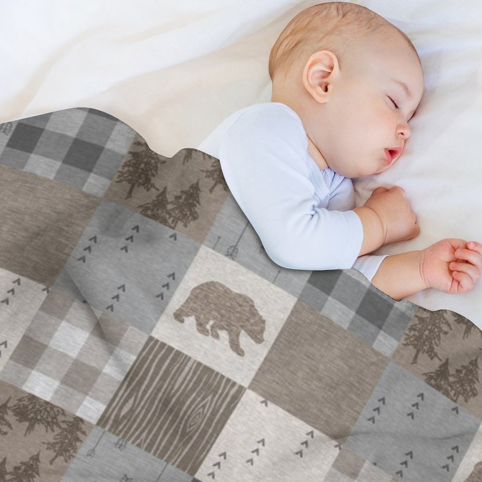 Bear Patchwork - Rustic Neutra - مراجعة Neutral Throw Blanket وسعره