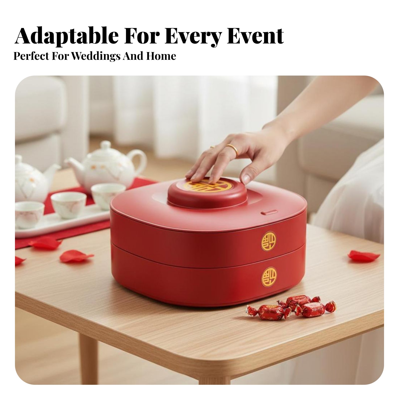 Red Wedding Candy Box, Tiered  - مراجعة Home Decor Organizer وسعره