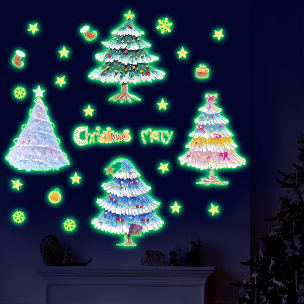 DIY Christmas Window Stickers  - مراجعة Home Decor Xmas Tree وسعره