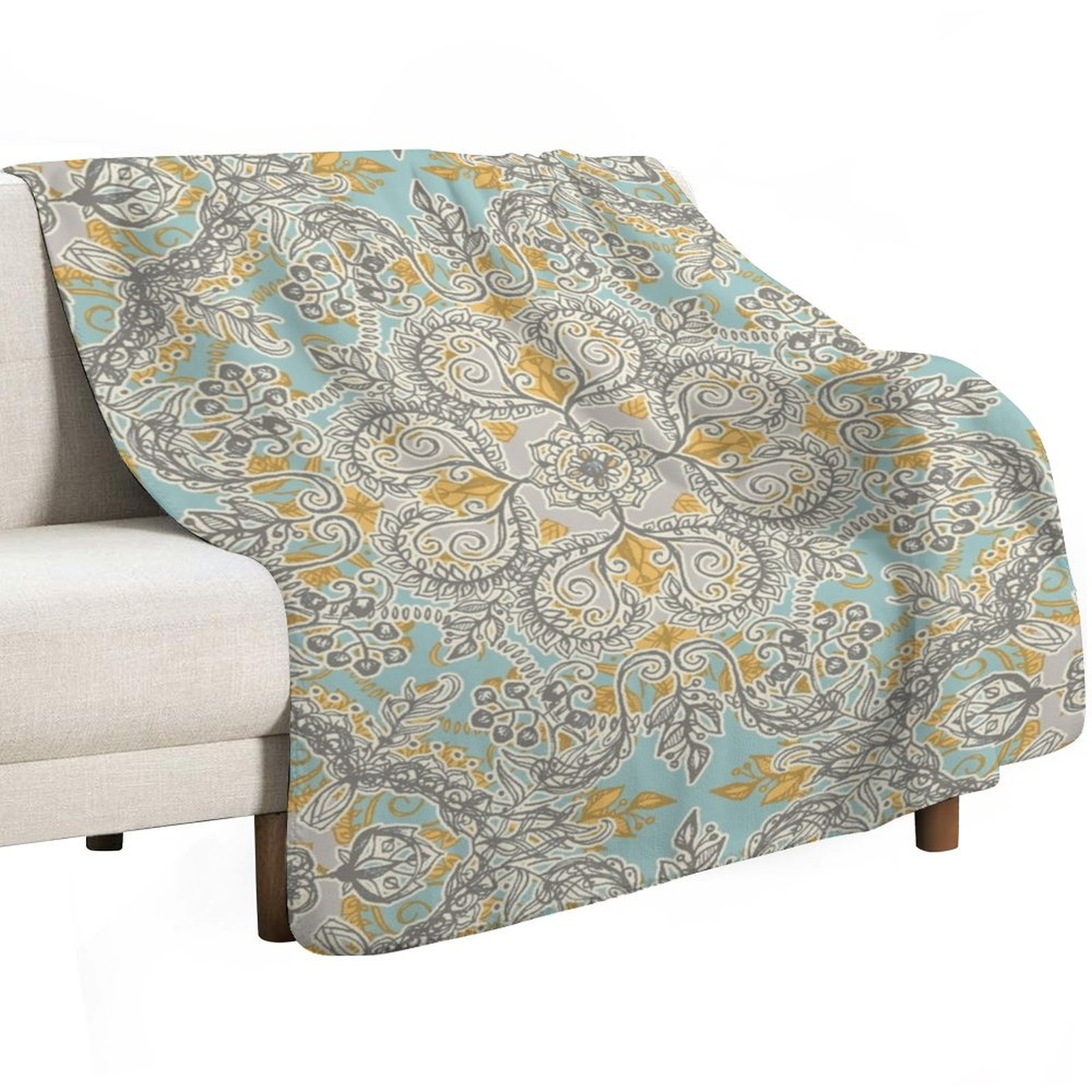 Gypsy Floral in Soft Neutrals, - مراجعة Neutral Throw Blanket وسعره