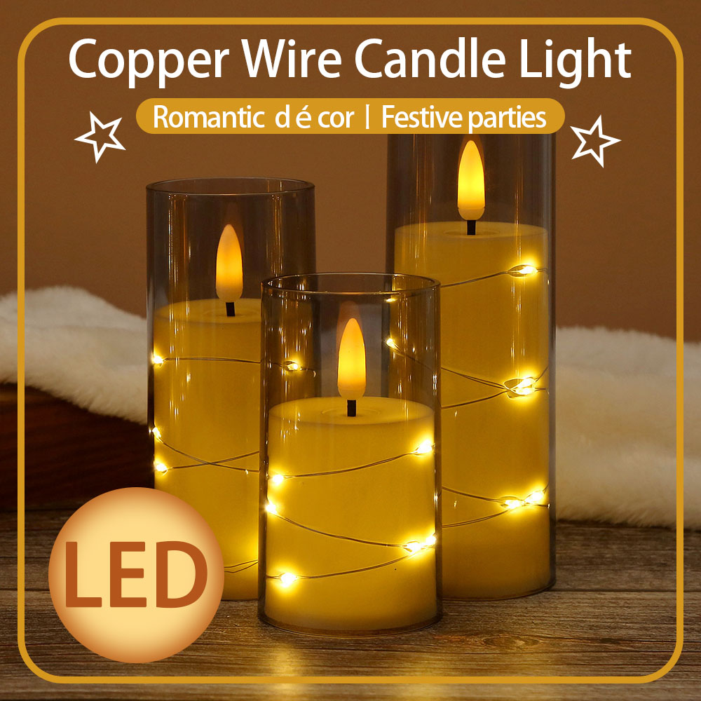 3pcs/set LED Copper Wire Flame - مراجعة Home Decor Simulator وسعره