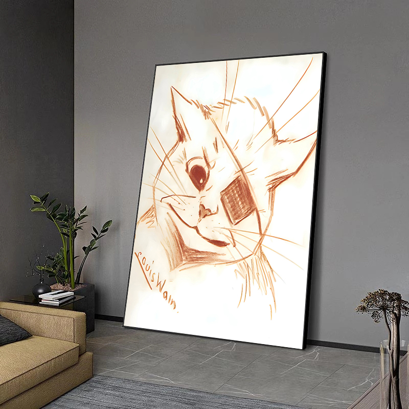 Louis Wain Illustration Exhibi - مراجعة Watercolor Poster Print وسعره