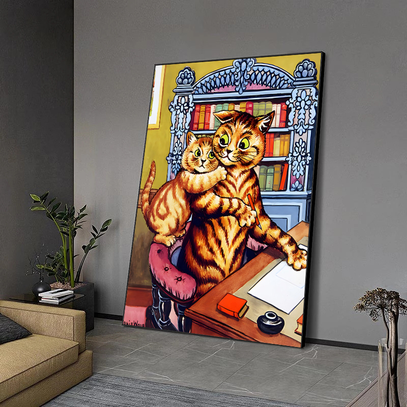 Louis Wain Illustration Exhibi - مراجعة Watercolor Poster Print وسعره