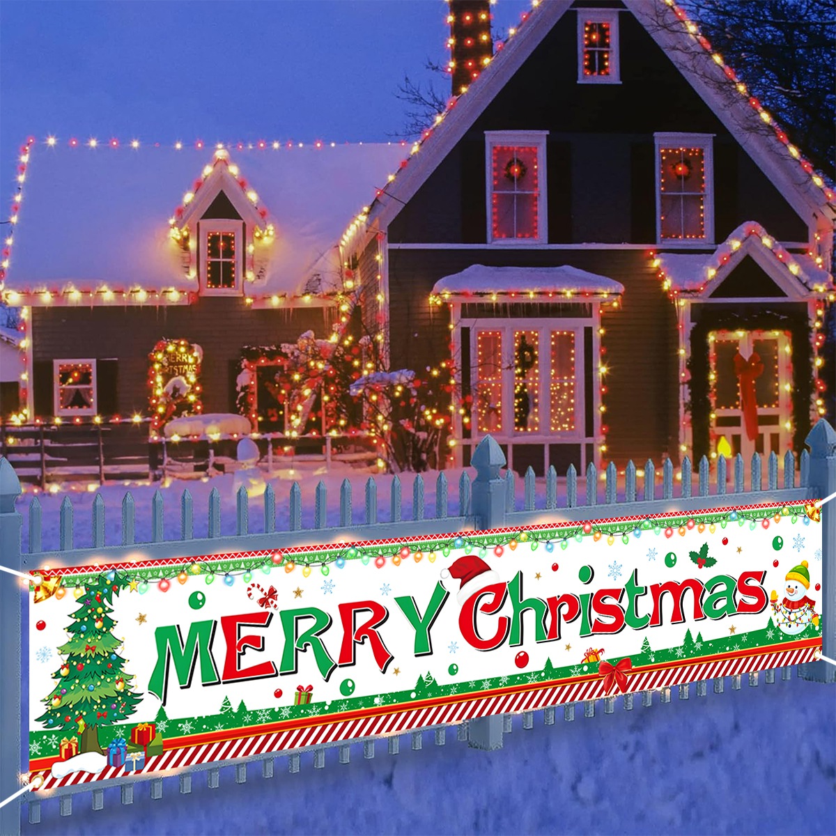 Christmas Tree Banner Christma - مراجعة Home Decor Xmas Tree وسعره