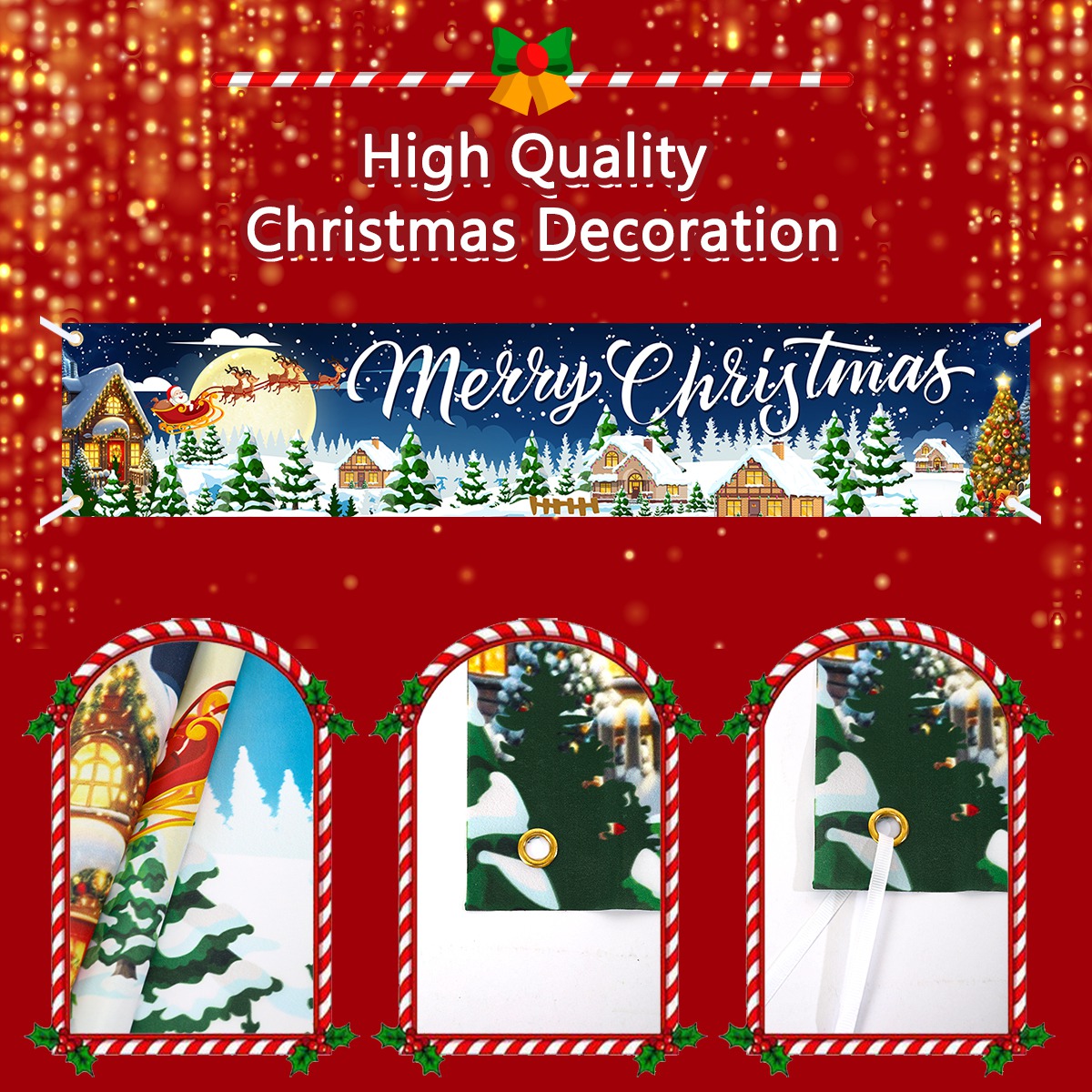 Christmas Tree Banner Christma - مراجعة Home Decor Xmas Tree وسعره