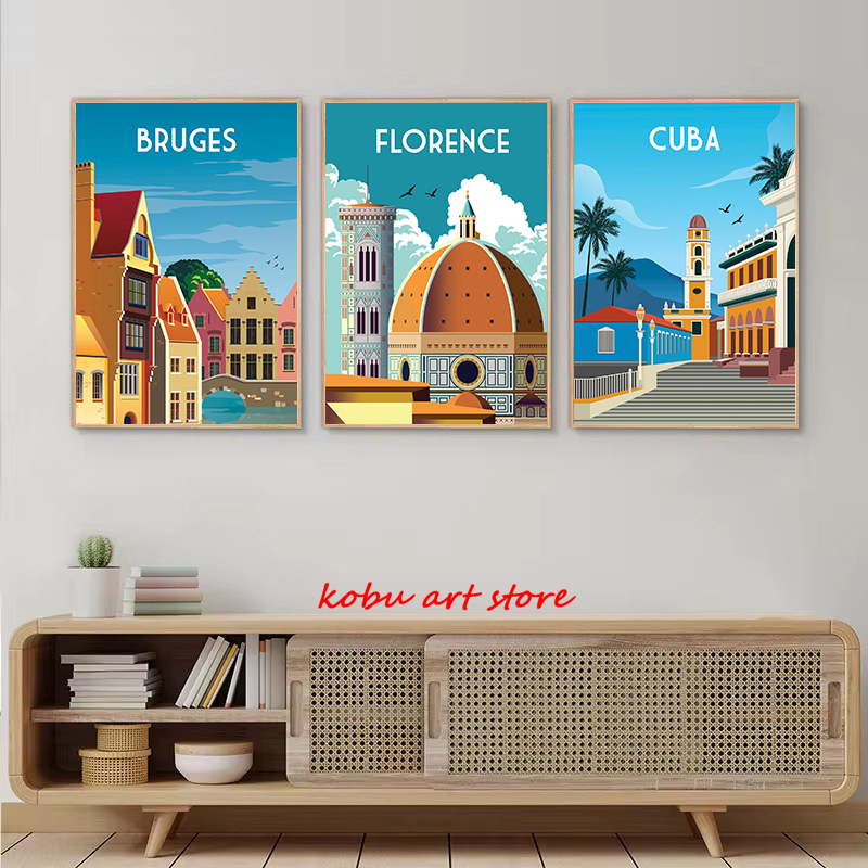 Travel Illustrated Canvas Pain - مراجعة Home Decor Dubai وسعره