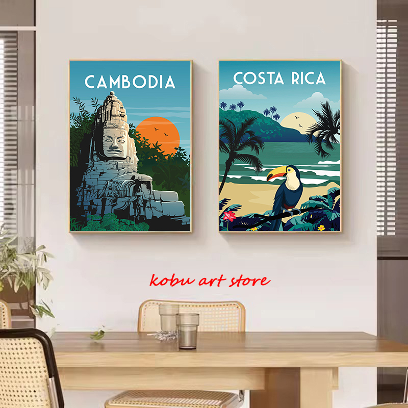 Travel Illustrated Canvas Pain - مراجعة Home Decor Dubai وسعره